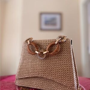 Top Handle Woven Handbag